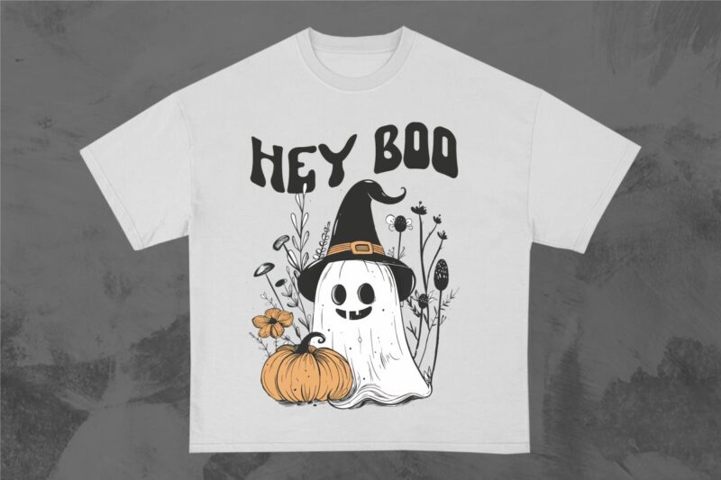 Halloween Cute Ghost T-shirt Design Bundle