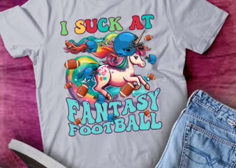 I Suck at Fantasy Football Unicorn Rainbow Loser Men T-Shirt ltsp