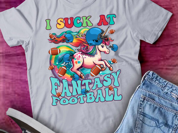 I suck at fantasy football unicorn rainbow loser men t-shirt ltsp