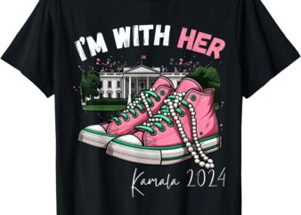 I’m With Her Kamala Pink Sneakers & Pearls Harris 2024 T-Shirt