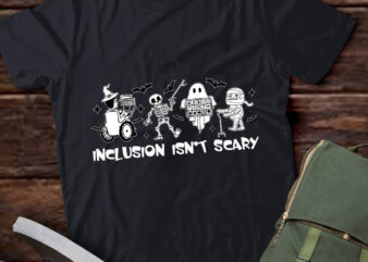 Inclusion Isn’t Scary Teacher Skeleton Ghost Cute Halloween T-Shirt ltsp