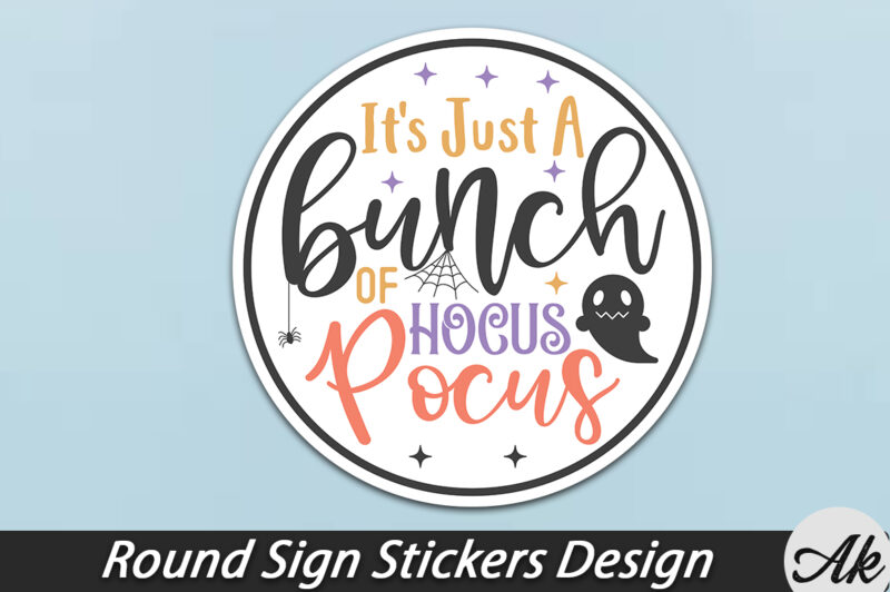 Halloween Round Sign Stickers Bundle