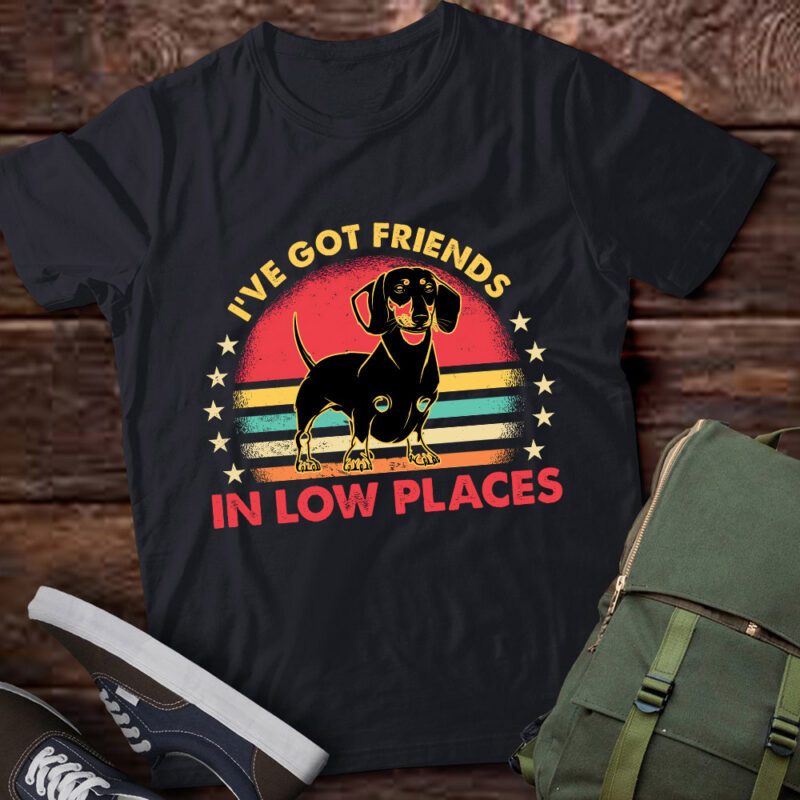 I’ve Got Friends In Low Places Vintage Dachshund Dog Gift lts-d