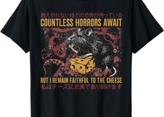 Japanese Horror Rat Retro Countless Horrors Await T-Shirt