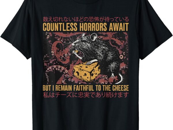 Japanese horror rat retro countless horrors await t-shirt