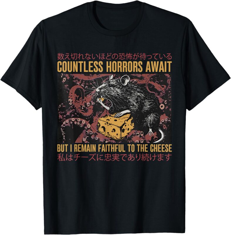 Japanese Horror Rat Retro Countless Horrors Await T-Shirt