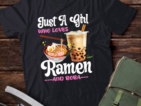 Just a girl who loves ramen and boba bubble tea gift lts-d vector clipart