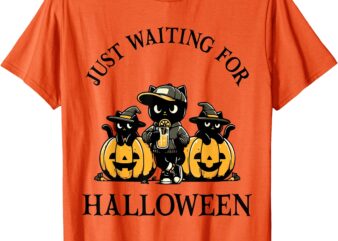 Just Waiting for Halloween Cat T-Shirt