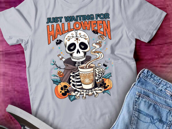 Just waiting for halloween funny skeleton spooky season lts-d vector clipart