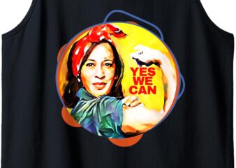 Kamala Harris 2024 Yes We Can Patriotic American Design Tank Top