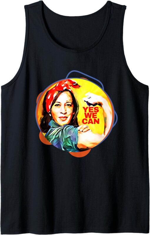 Kamala Harris 2024 Yes We Can Patriotic American Design Tank Top