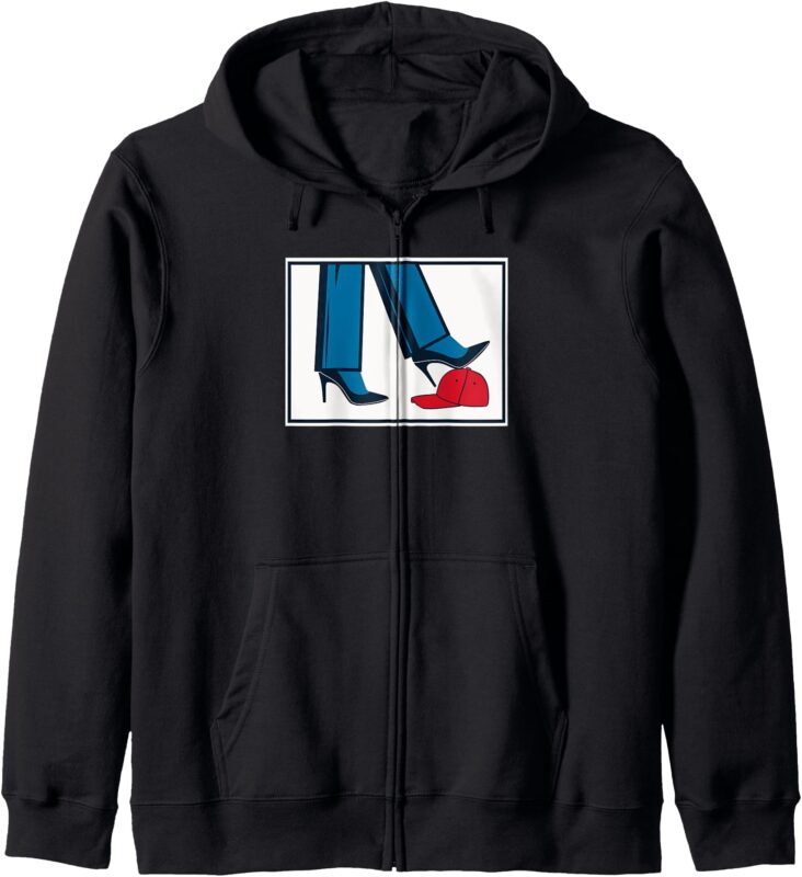 Kamala Harris Heels Stepping On Maga Hat Zip Hoodie