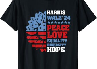 Kamala Harris Tim Walz 2024 Peace LGBT Harris Walz Waltz T-Shirt