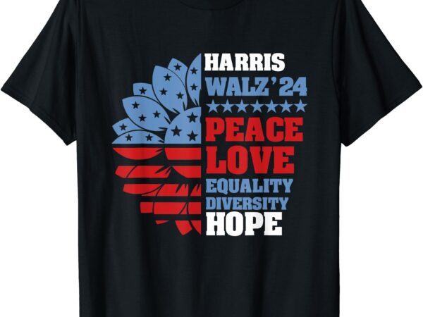 Kamala harris tim walz 2024 peace lgbt harris walz waltz t-shirt