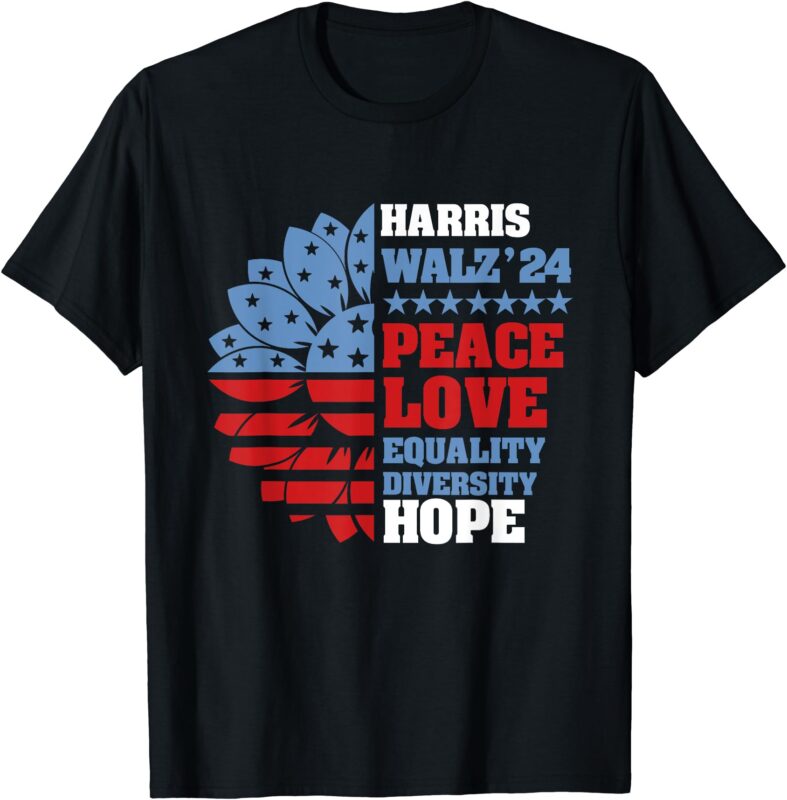 Kamala Harris Tim Walz 2024 Peace LGBT Harris Walz Waltz T-Shirt