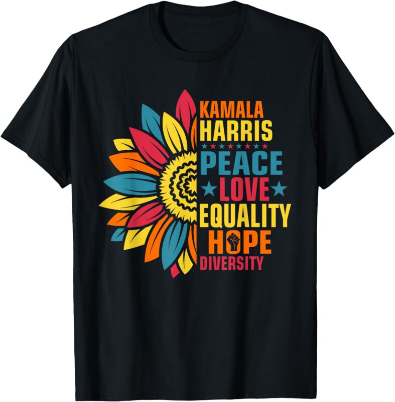 Kamala Harris Waltz Peace Love E Hope Diversity T-Shirt