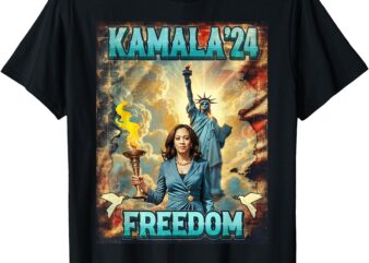 Kamala for President Slogan Statue Liberty Pro Harris T-Shirt