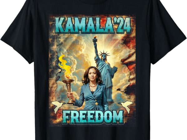 Kamala for president slogan statue liberty pro harris t-shirt