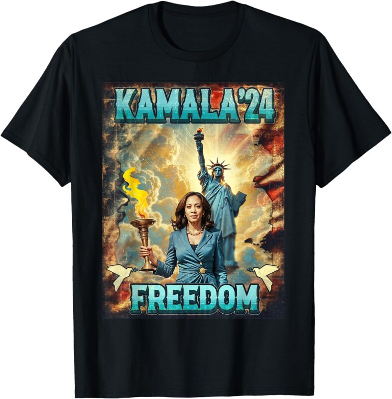 Kamala for President Slogan Statue Liberty Pro Harris T-Shirt