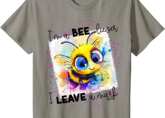 Kids I’m a Bee liever Mark 16_17-18 Bee Religious Graphic T-Shirt