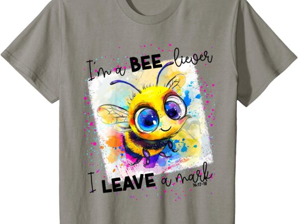 Kids i’m a bee liever mark 16_17-18 bee religious graphic t-shirt