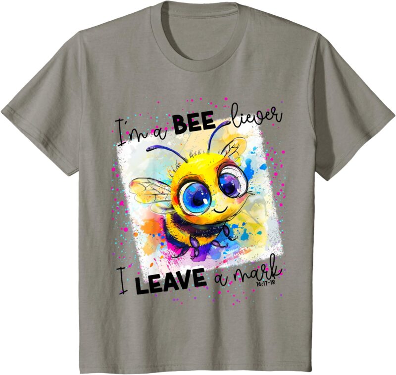 Kids I’m a Bee liever Mark 16_17-18 Bee Religious Graphic T-Shirt