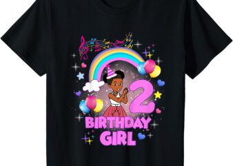 Kids Two Year Old Birthday Girl Cute 2nd Birthday Corner T-Shirt