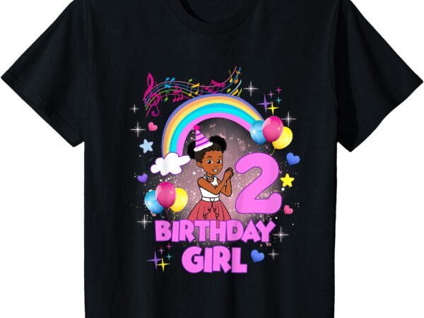 Kids two year old birthday girl cute 2nd birthday corner t-shirt