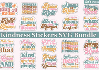 Kindness Stickers SVG Bundle t shirt vector art