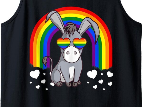 Lgbt donkey gay pride rainbow cute gift lgbtq tank top t shirt vector graphic