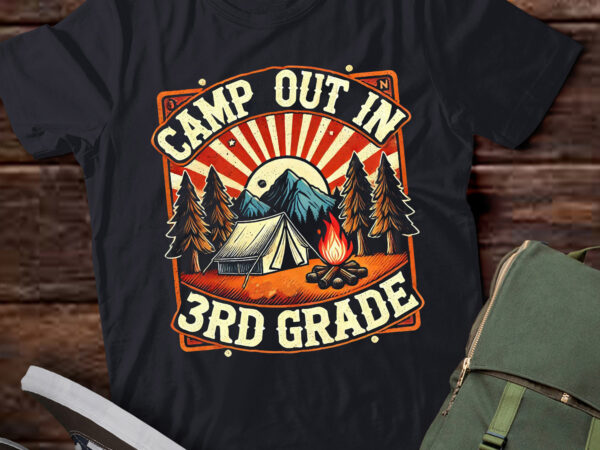 Lt-p17 camp out in 3rd grade camping lover back to school t shirt vector graphic