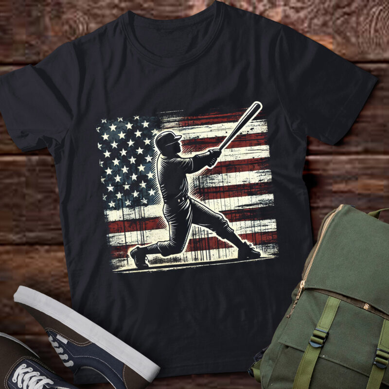 LT258 American Flag Baseball Gift For Baseball Lover