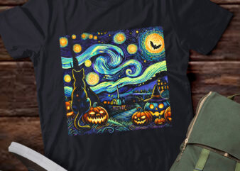 LT259 Happy Halloween Starry Night Black Cat