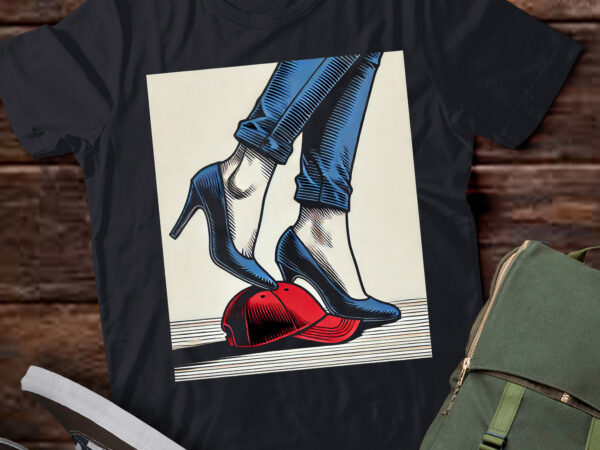 Lt272 womens kamala heels stepping on maga hat t shirt vector graphic