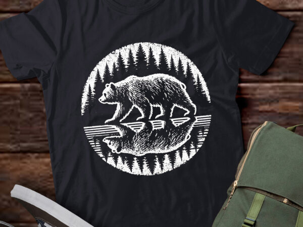 Lt285 wildlife nature animal bear outdoor forest trees t shirt vector graphic