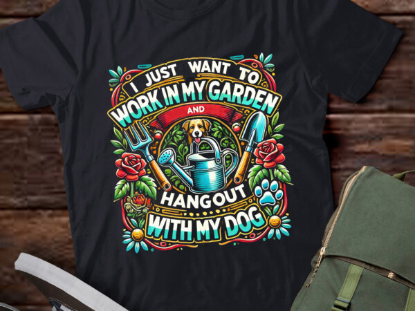 Lt295 gardening gardener dog lover garden pet gift plants t shirt vector graphic