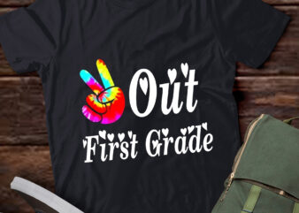 LT303 Peace-Out School Graduate First Grade Teachers Kids t shirt vector graphic