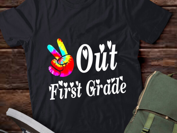 Lt303 peace-out school graduate first grade teachers kids t shirt vector graphic