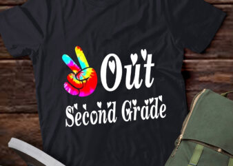 LT303 Peace-Out School Graduate 2nd Grade Teachers Kids t shirt vector graphic