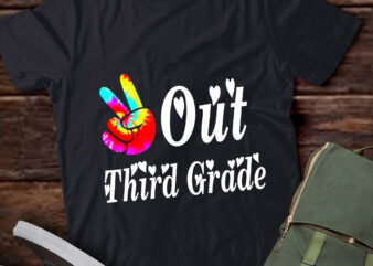 LT303 Peace-Out School Graduate 3rd Grade Teachers Kids t shirt vector graphic