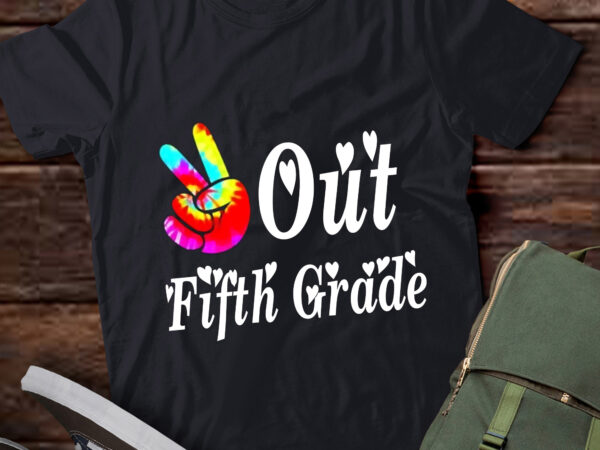 Lt303 peace-out school graduate 5th grade teachers kids t shirt vector graphic