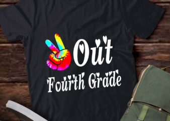 LT303 Peace-Out School Graduate 4th Grade Teachers Kids t shirt vector graphic