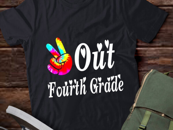 Lt303 peace-out school graduate 4th grade teachers kids t shirt vector graphic