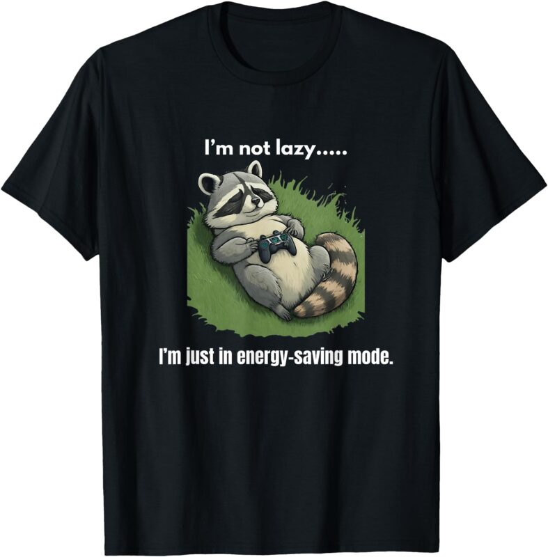 Lazy Gaming Raccoon T-Shirt