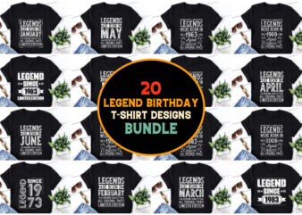 Legend Birthday T-Shirt Design Bundle