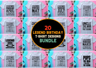 Legend Birthday T-Shirt Design Bundle