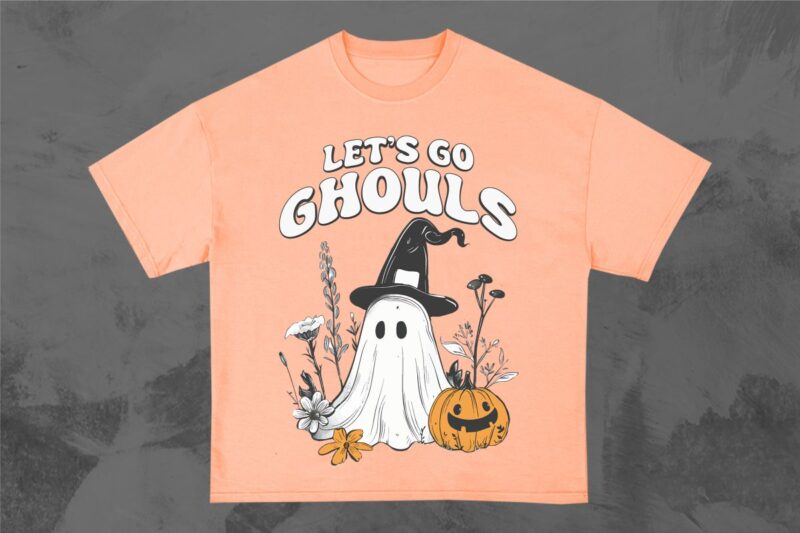 Halloween Cute Ghost T-shirt Design Bundle