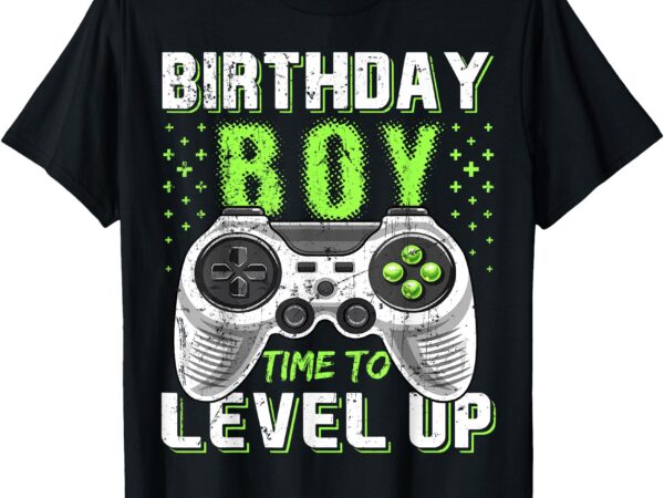 Level up birthday boy video game t-shirt – classic fit, black, kids party gift