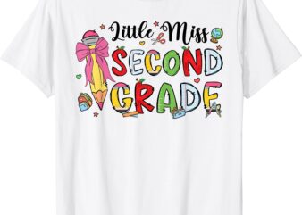 Little Miss Second Grade Back To School 2nd Grade Girls Kids T-Shirt