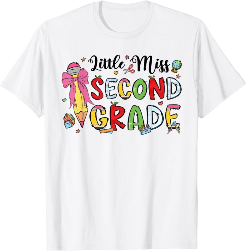 Little Miss Second Grade Back To School 2nd Grade Girls Kids T-Shirt